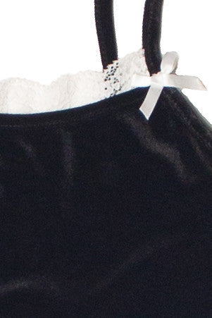 Lace And Bow Velvet Mini Dress
