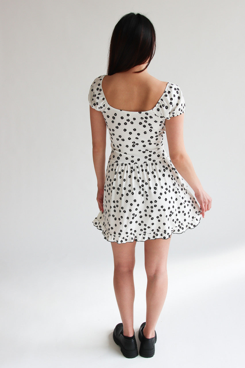 Floral Print Drop Waist Dress