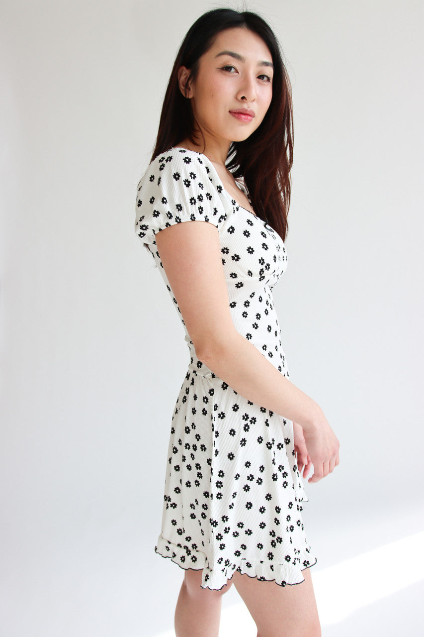 Floral Print Drop Waist Dress
