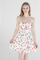 Cherry Print Tiered Mini Dress