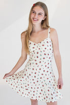 Rose Print Fit & Flare Mini Dress