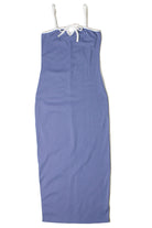 Contrast Trim Tie Front Maxi Dress