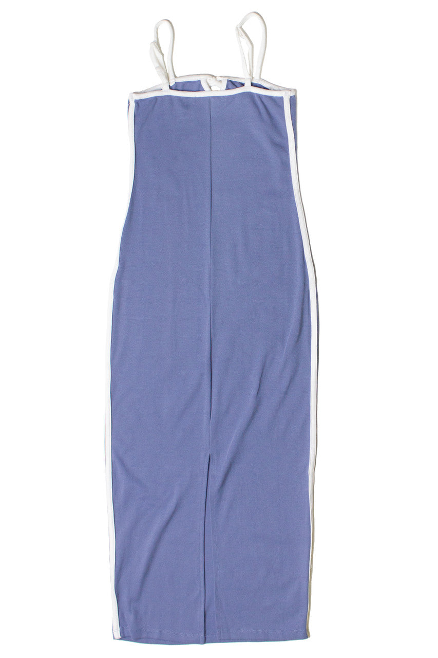 Contrast Trim Tie Front Maxi Dress