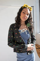 Nostalgic Sticker Print Denim Jacket