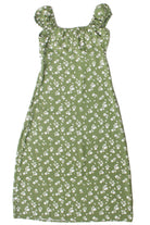 Puff Sleeve Lace Trim Floral Maxi Dress