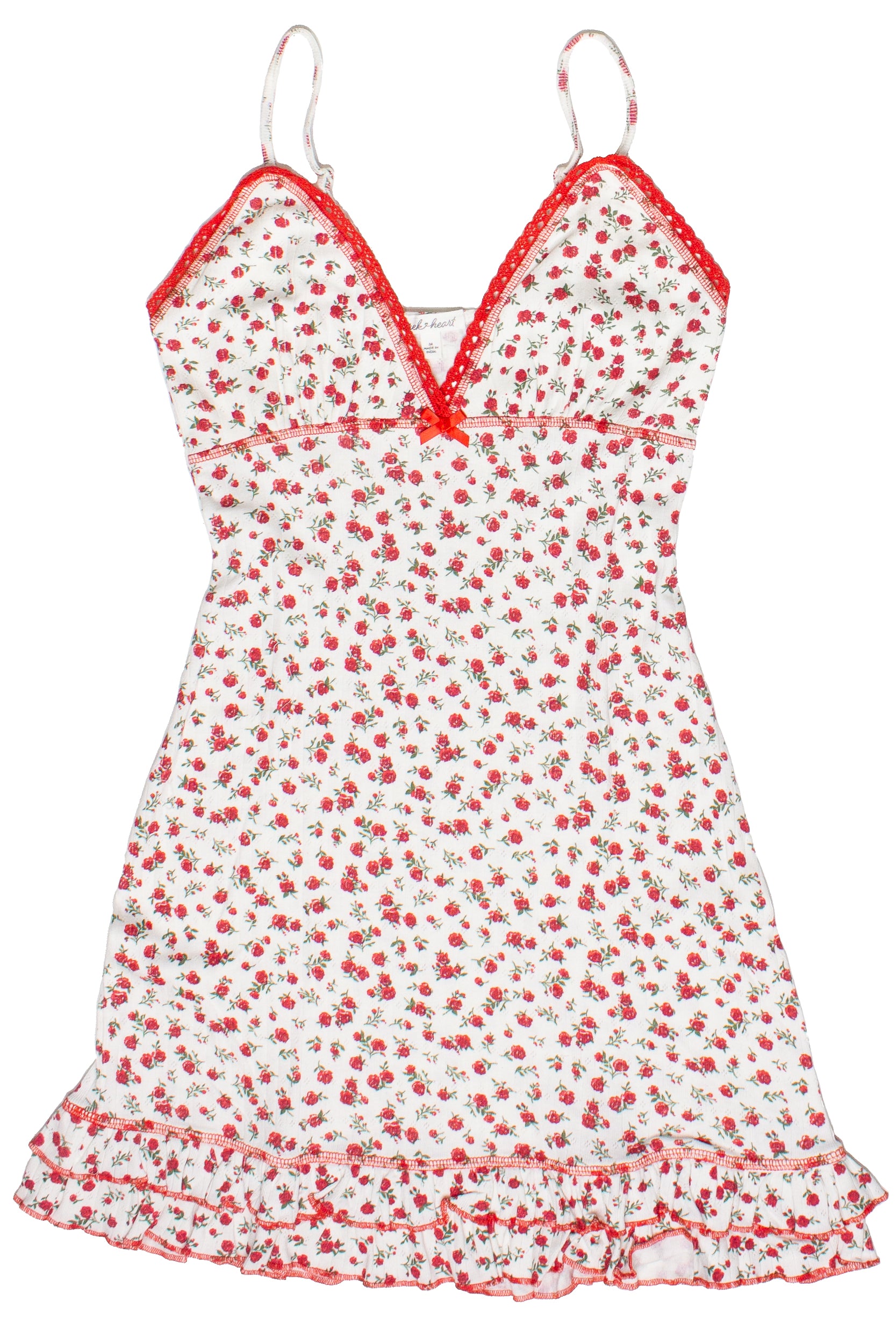 Pointelle Floral Ruffle Dress
