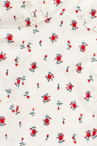 Rose Print Empire Waist Puff Sleeve Dress