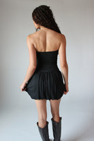 Strapless Bubble Hem Mini Dress