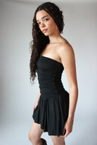 Strapless Bubble Hem Mini Dress