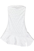 Strapless Split Hem Lace Mini Dress