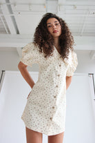 Floral Peter Pan Collar Denim Dress