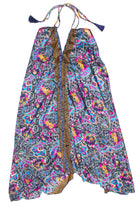 Patterned Scarf Halter Dress - Front