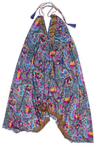 Patterned Scarf Halter Dress - Back
