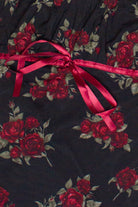 Rose Print Mesh Empire Waist Mini Dress