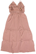 Beaded Tie Straps Maxi Dress - Brown