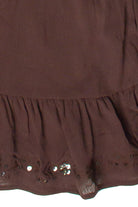 Sequin Flower Strapless Mini Dress - Brown