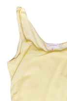 Flower Mesh Hanky Hem Midi Dress - Yellow