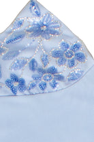 Sequin Beaded Halter Maxi Dress - Light Blue