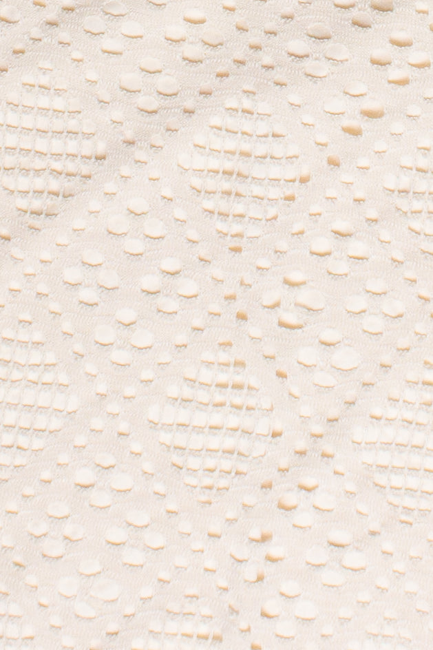 Diamond Pointelle Beaded Halter Mini Dress - Ivory