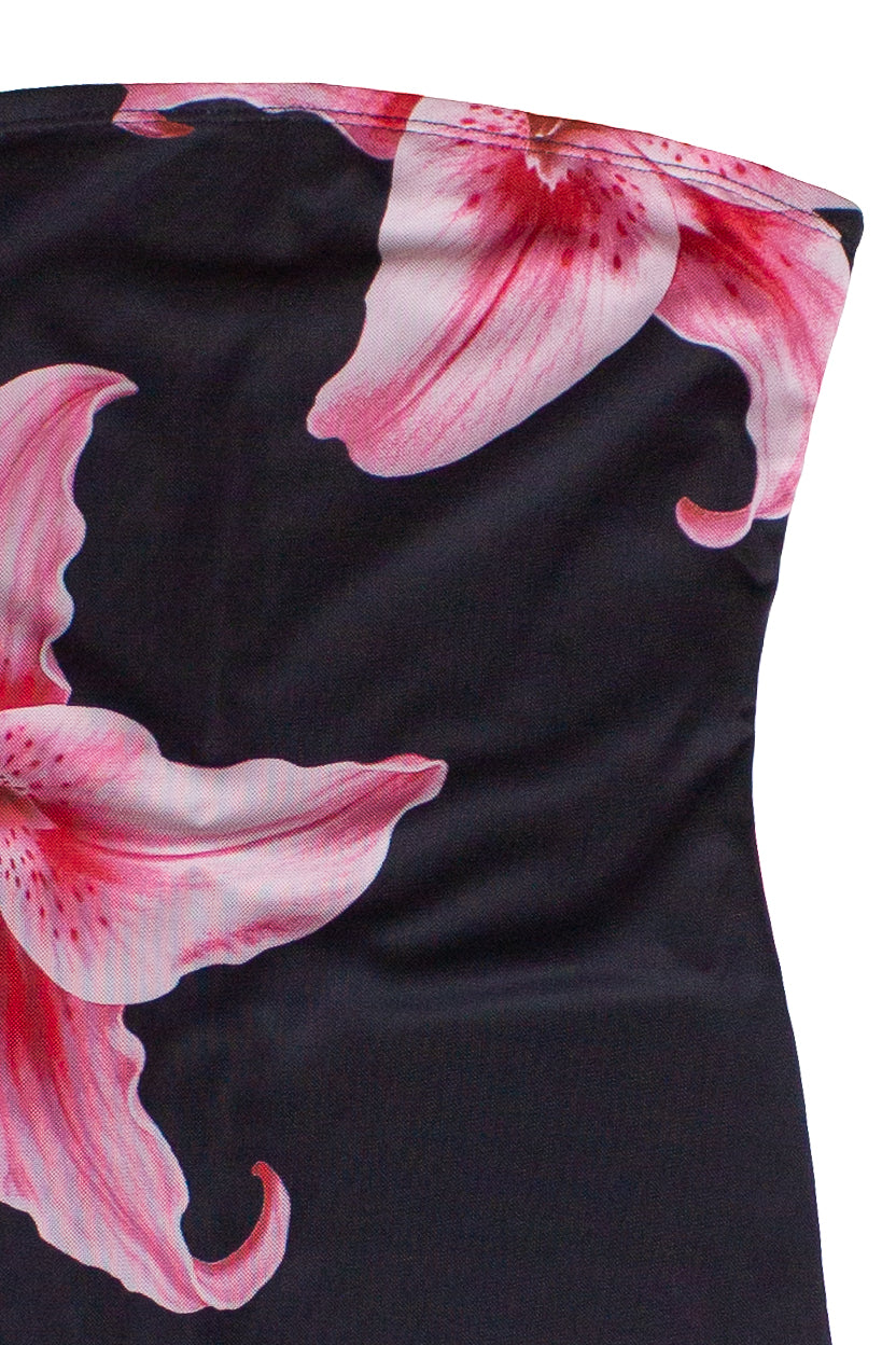 Pink Lillies Mesh Tube Midi Dress