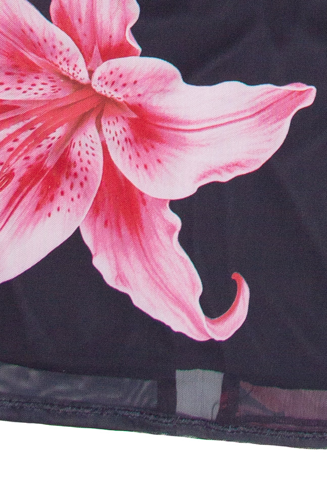 Pink Lillies Mesh Tube Midi Dress