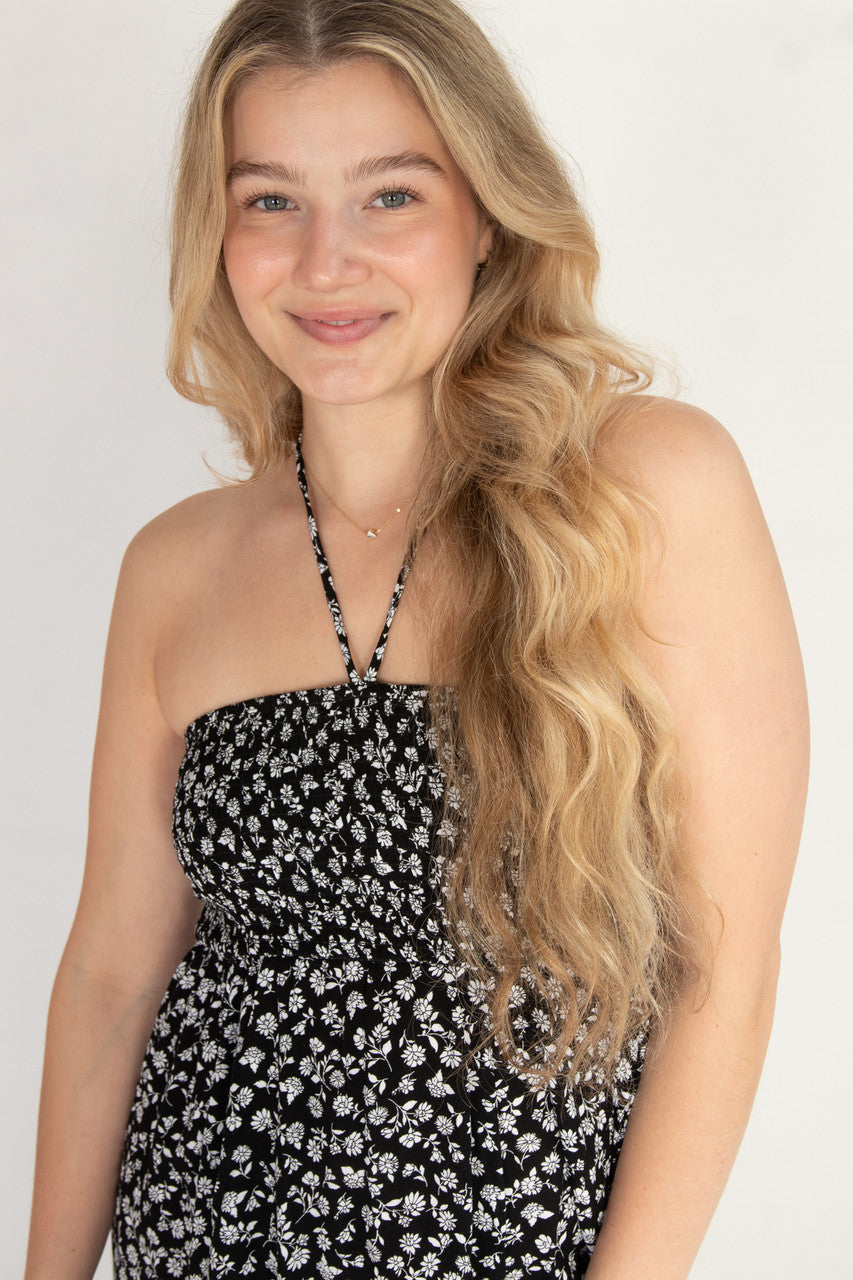 Floral Smocked Hanky Hem Dress