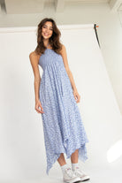 Floral Smocked Hanky Hem Dress