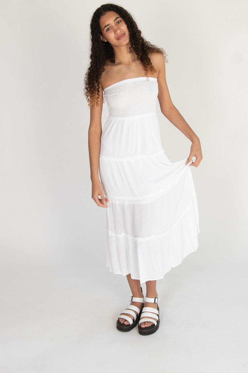 Tube Top Smocked Maxi Dress