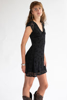 Mesh Fit & Flare Floral Mini Dress