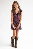 Mesh Fit & Flare Floral Mini Dress