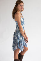 Floral Mesh Hanky Hem Dress