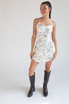 Drop Waist Patterned Mini Dress