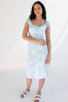 Puff Sleeve Lace Trim Floral Maxi Dress