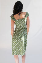 Puff Sleeve Lace Trim Floral Maxi Dress