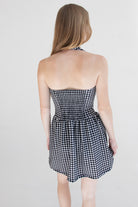 Halter Mini Dress Black Gingham