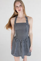 Halter Mini Dress Black Gingham