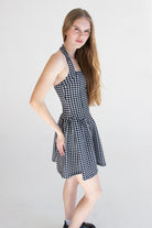 Halter Mini Dress Black Gingham