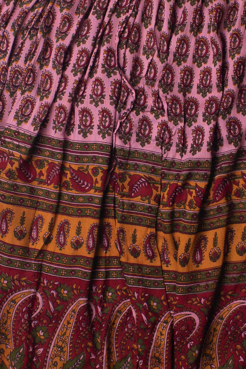 Border Print Maxi Skirt