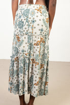 Natural Paisley Print Maxi Skirt