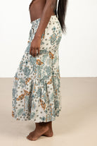 Natural Paisley Print Maxi Skirt