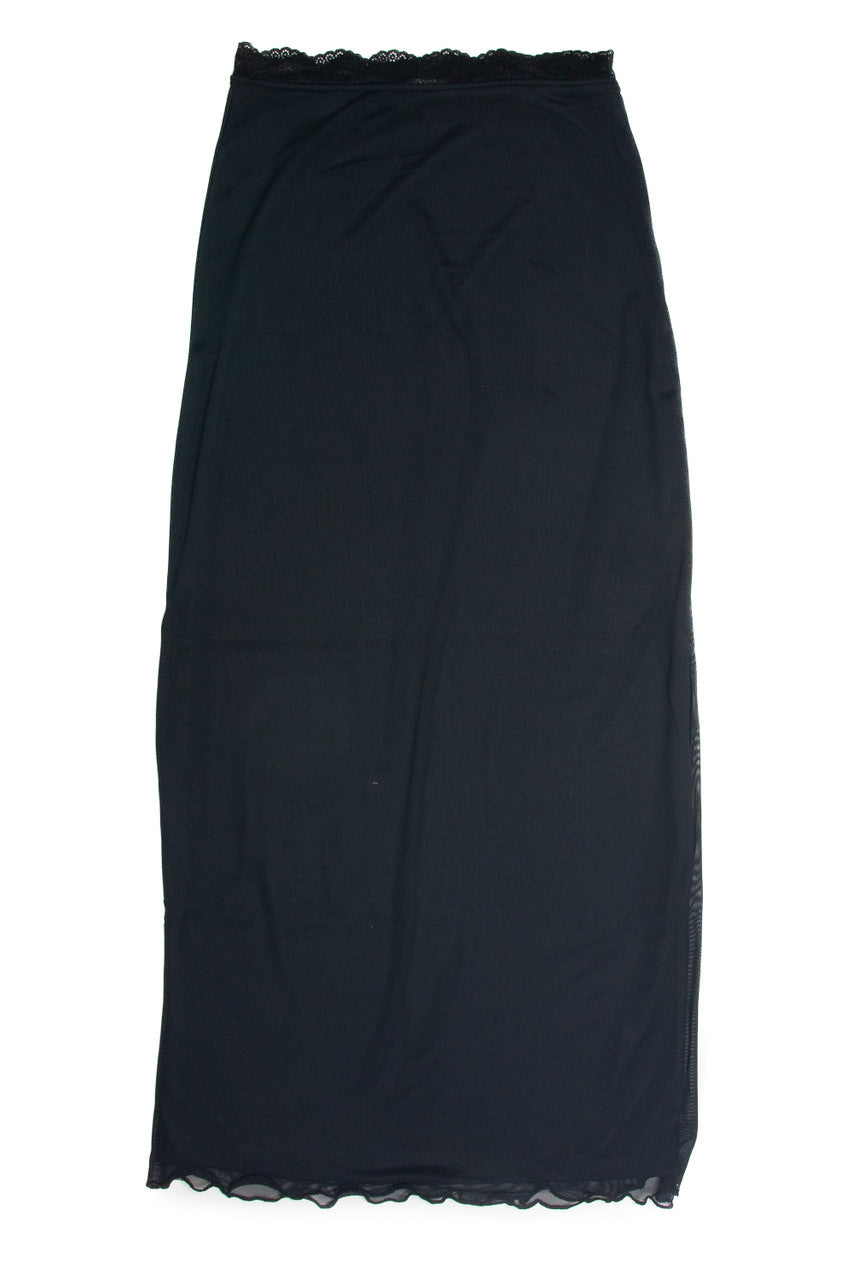 Black Mesh Midi Skirt