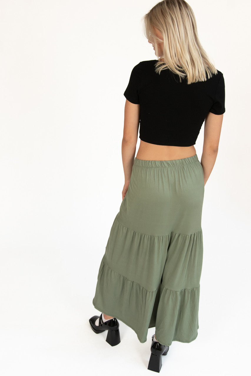 Sea Spray Brushed Maxi Skirt