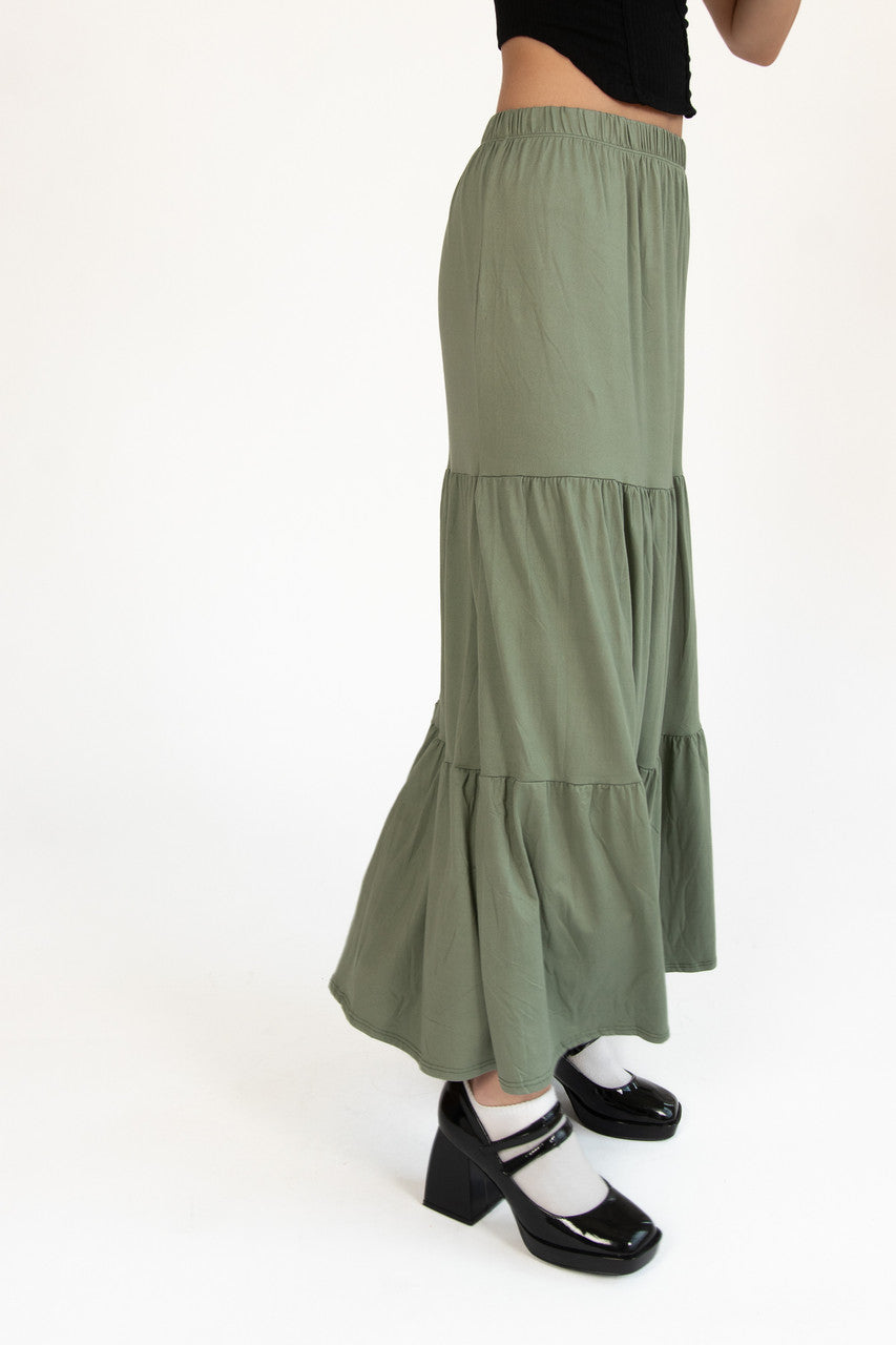 Sea Spray Brushed Maxi Skirt