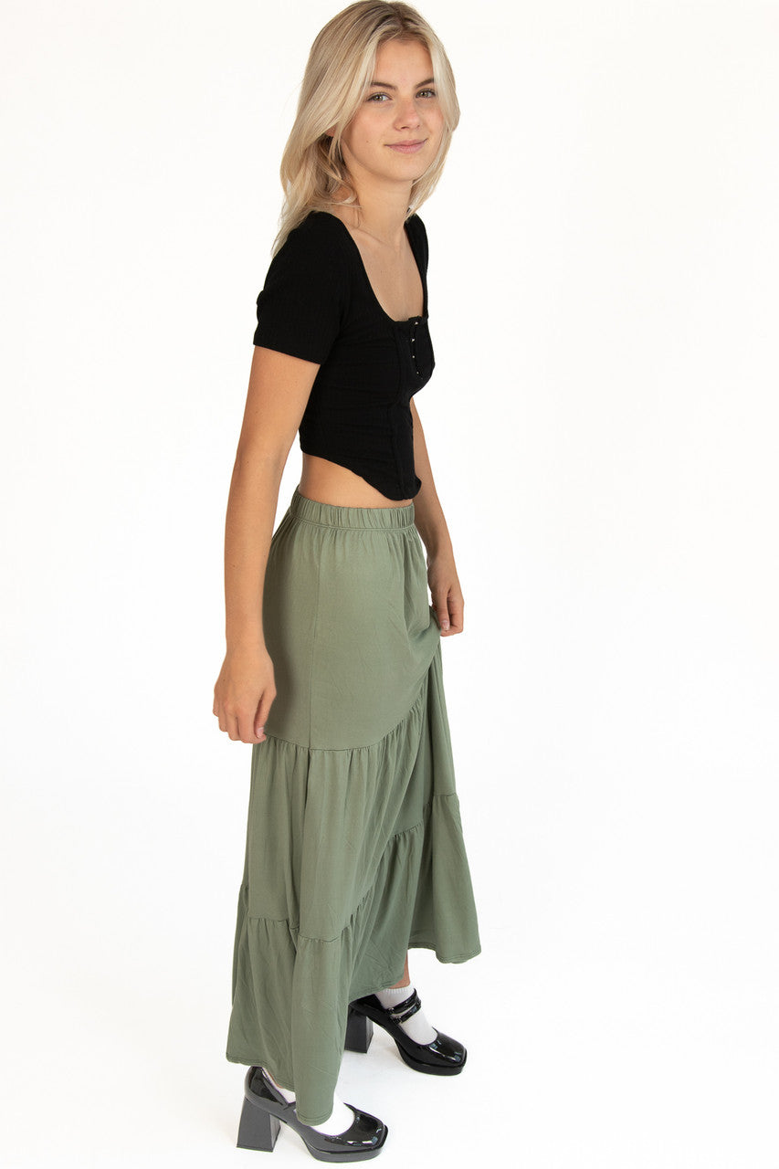 Sea Spray Brushed Maxi Skirt