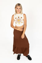 Chocolate Brushed Maxi Skirt