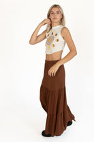 Chocolate Brushed Maxi Skirt