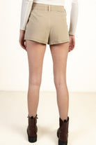 Khaki Pleated Mini Skort