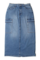 Denim Cargo Maxi Skirt