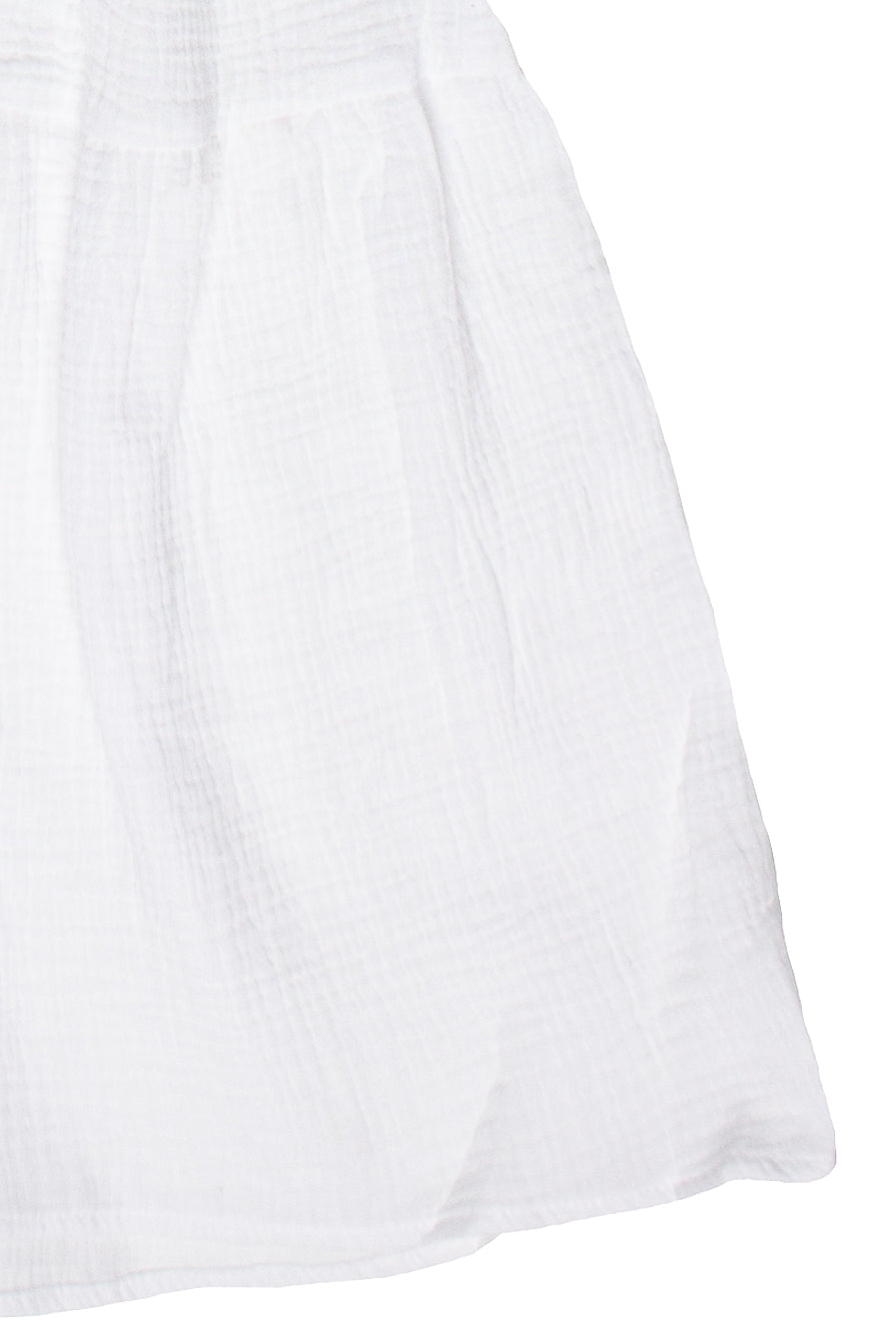 Gauze Tiered Maxi Skirt - White