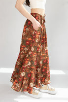 Floral Mushroom Maxi Skirt